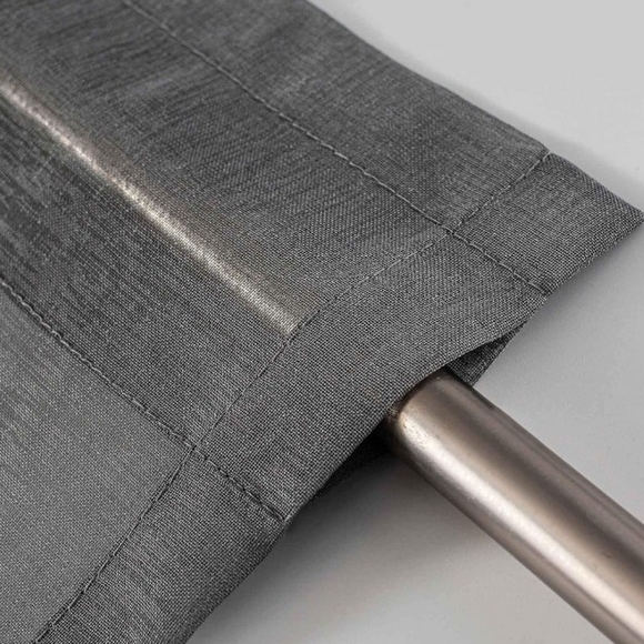 CUCRAF POLYESTER CRAFTSMAN SHEER GRAY 2 PANEL CURTAINS W54 x L63 - Picture 4 of 9